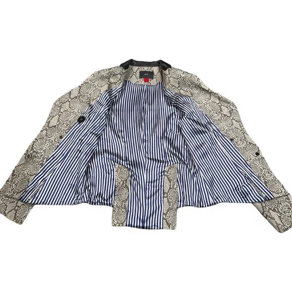 SPY Snake Skin Print Faux Leather Collar Blazer Button‎ Jacket - Size 3 - Picture 7 of 12